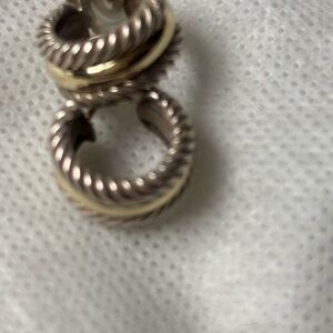 David Yurman Silver and Gold Twisted Earrings